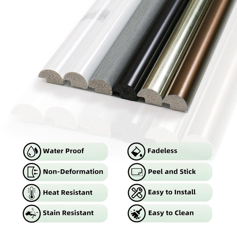 Tilingview 10-Pack Peel and Stick Tile Trim for Backsplash – 12" Self-Adhesive PVC Molding Edge, Decorative Pencil Tile Edging for Walls (Light Gold) - Image 4